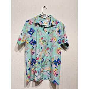 Oh Snap By Drill Clothing Men's Button Up Shirt Retro 90's Colorful Medium